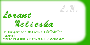 lorant melicska business card